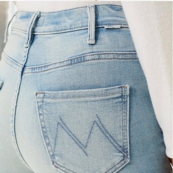 MOTHER The Hustler Fray Jeans Cutting Class Flare Wide Leg Raw Hem Ankle 25 - Picture 6 of 14